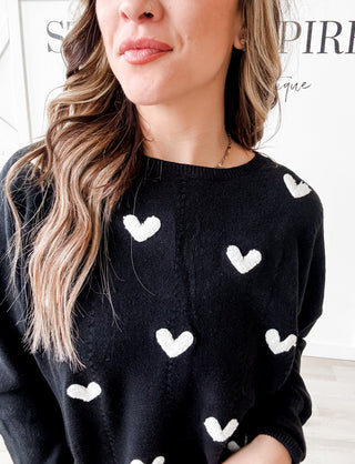 Amira Raised Hearts Sweater