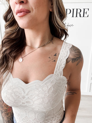 Sutton Scallop Edge Lace Bralette Tank