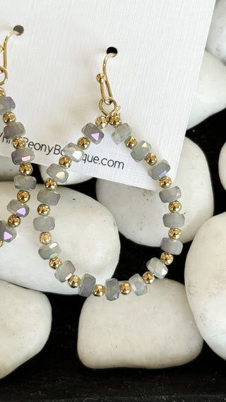 Open Teardrop Beaded Earrings