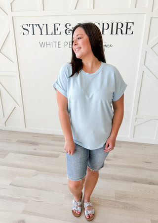 Alia Solid French Terry Top
