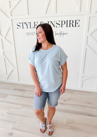 Alia Solid French Terry Top