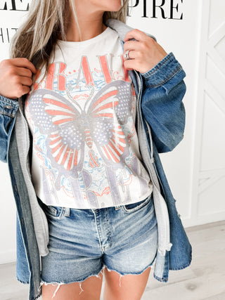 Brave And Free Butterfly Graphic Tee