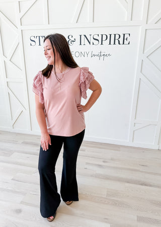 Kara Leopard Ruffle Sleeve Top