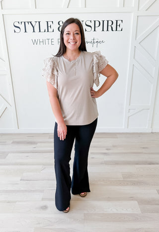 Kara Leopard Ruffle Sleeve Top