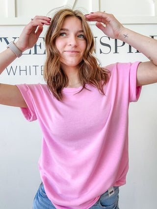 Alia Solid French Terry Top