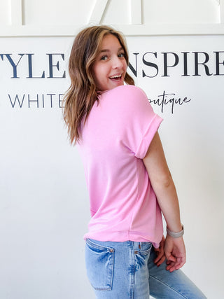Alia Solid French Terry Top