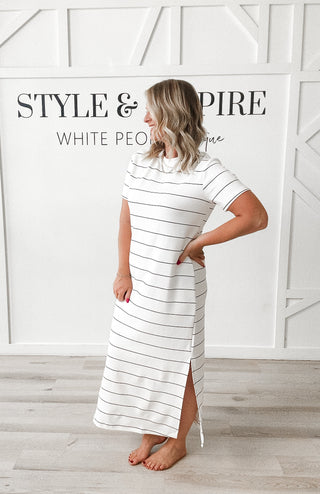 Renae Scuba Stripe Maxi Dress