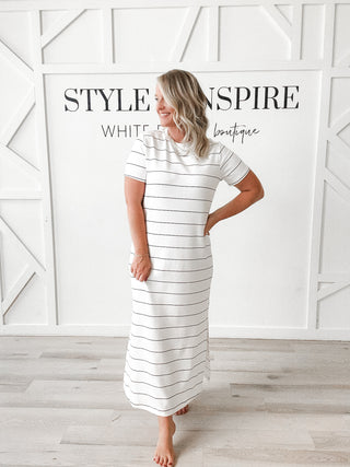 Renae Scuba Stripe Maxi Dress