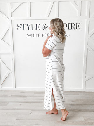 Renae Scuba Stripe Maxi Dress