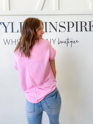 Alia Solid French Terry Top