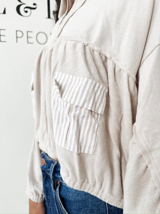 Avery Stripe Pocket Crop Top