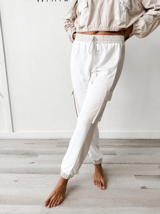 Jessie Stripe Pocket  Cotton Terry Pants