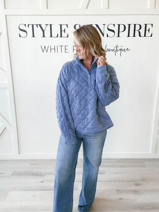 Rachael 1/4 Snap Quilted Pullover