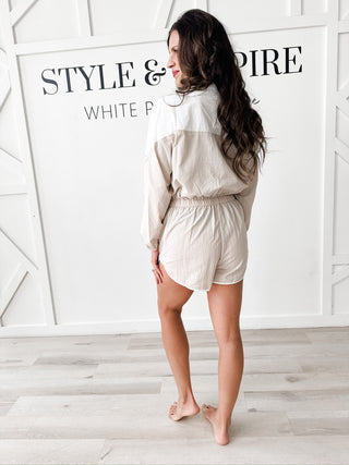 Lillian Nylon Contrast Romper