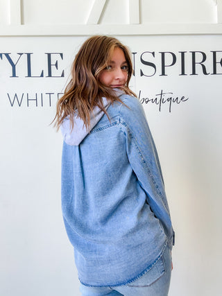 Sonya Hooded  Button Down Shacket