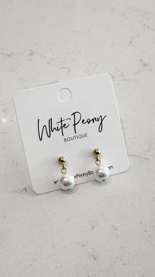 Faux Pearl Drop Stud Earrings *Final Sale*