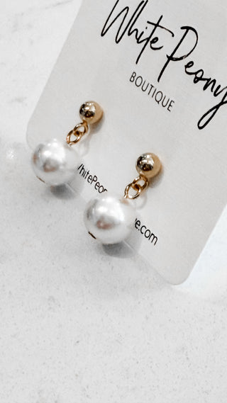Faux Pearl Drop Stud Earrings *Final Sale*