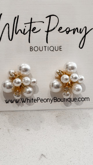 Pearl Cluster Earrings. *Final Sale*