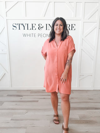 Darlene Button Down Shirt Dress