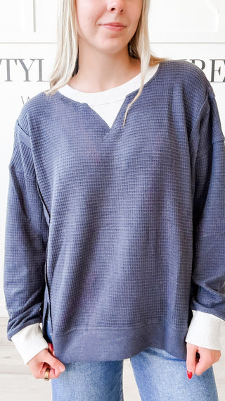 Donna Brushed Thermal Pullover