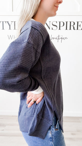 Donna Brushed Thermal Pullover