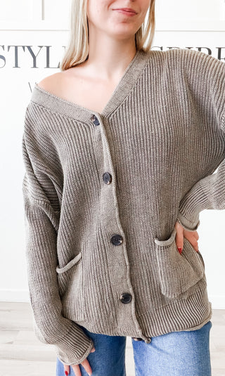 Tilly Washed Rib Button Cardigan