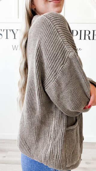 Tilly Washed Rib Button Cardigan