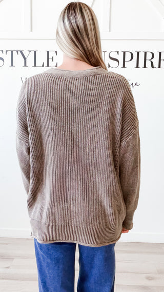 Tilly Washed Rib Button Cardigan