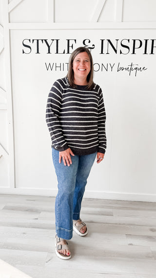 Libby Mini Waffle Striped Sweater