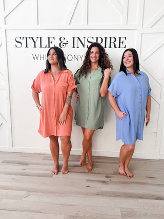 Darlene Button Down Shirt Dress