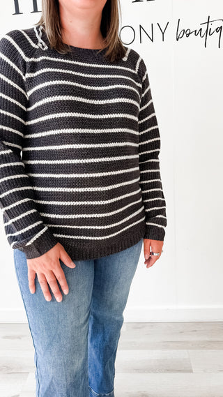 Libby Mini Waffle Striped Sweater