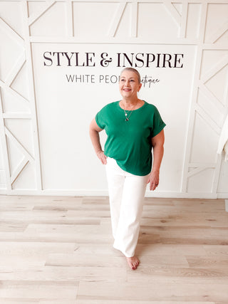 Colby Cotton Slub Rolled Sleeve Top