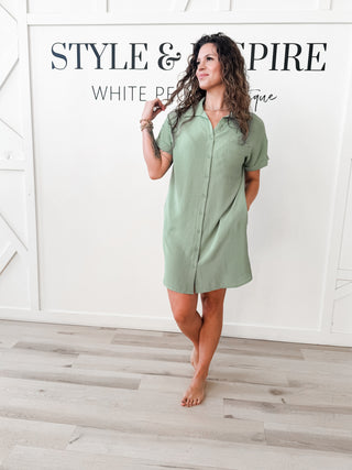 Darlene Button Down Shirt Dress