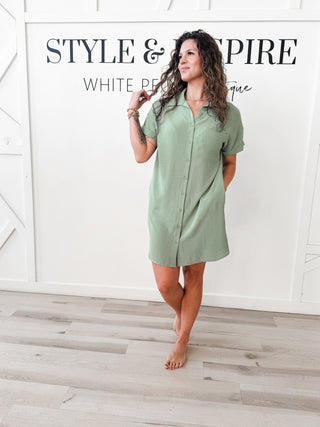 Darlene Button Down Shirt Dress