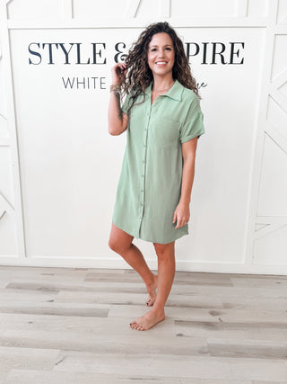 Darlene Button Down Shirt Dress