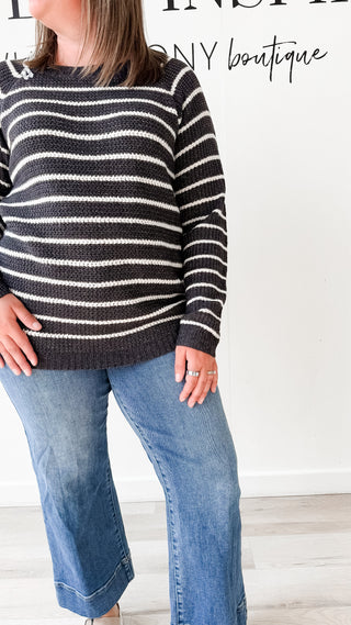 Libby Mini Waffle Striped Sweater