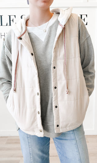 Miley Contrast Hooded Puffer Vest