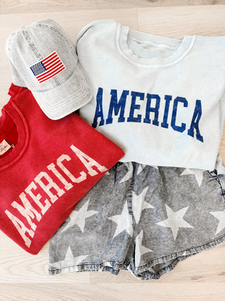 America Vintage Ribbed Graphic Sweatshirt *Final Sale*