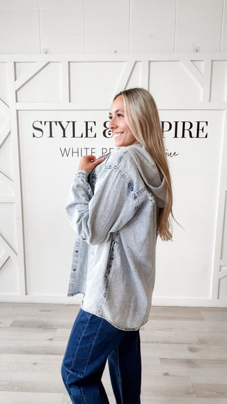 Renee Vintage Hooded Denim Shirt