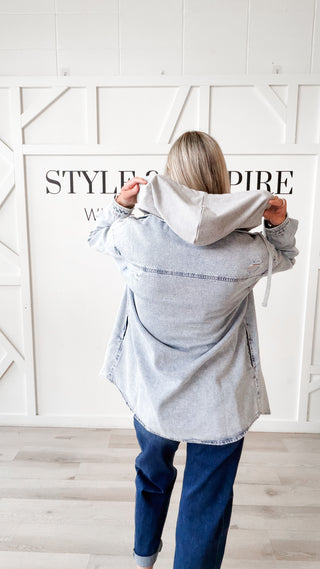 Renee Vintage Hooded Denim Shirt