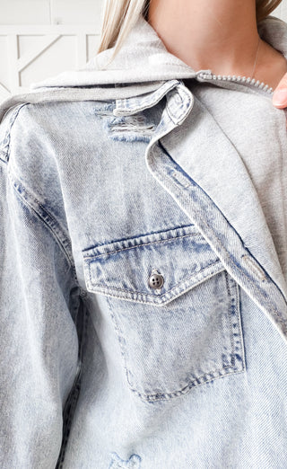 Renee Vintage Hooded Denim Shirt