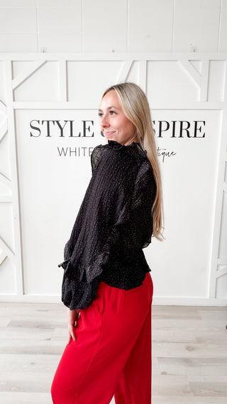 Sasha Polka Dot Frilled Top