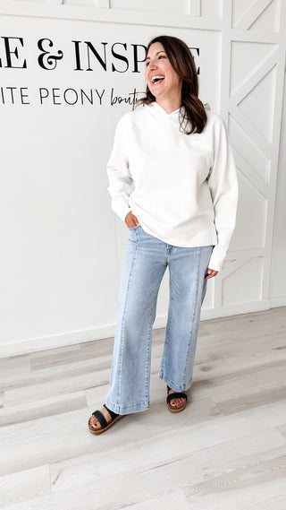 Carly Ribbed Side Vent Hoodie