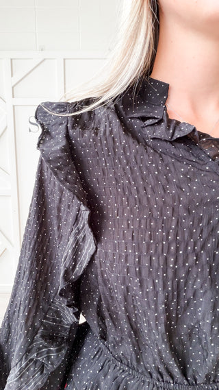 Sasha Polka Dot Frilled Top