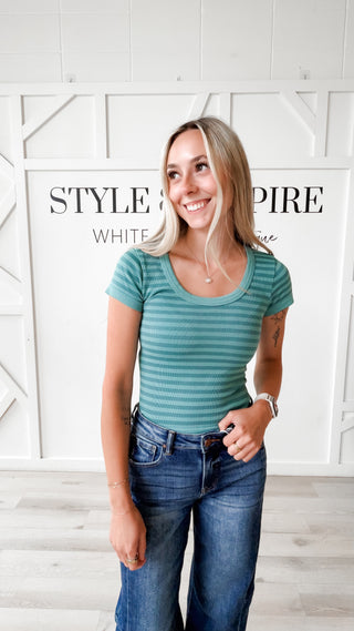 NikiBiki Stripe Scoop Neck Top