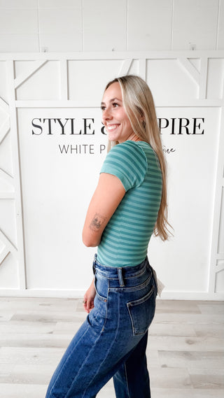 NikiBiki Stripe Scoop Neck Top