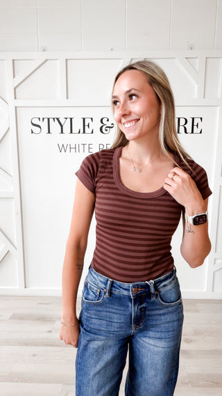 NikiBiki Stripe Scoop Neck Top