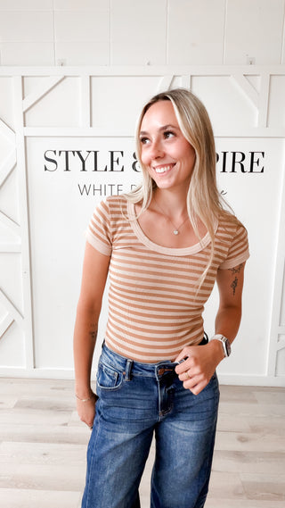NikiBiki Stripe Scoop Neck Top
