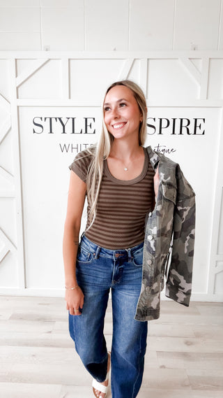 NikiBiki Stripe Scoop Neck Top