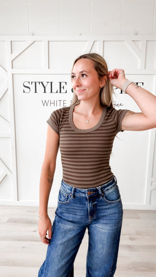 NikiBiki Stripe Scoop Neck Top